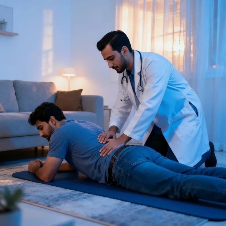 جلسة علاج طبيعي لعلاج آلام اسفل الظهر